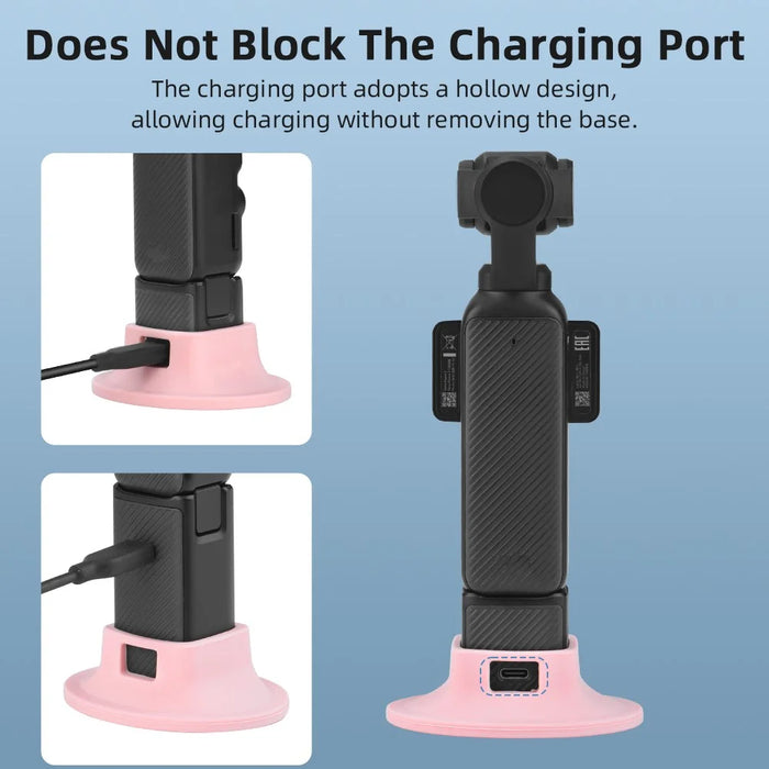 BRDRC For DJI Osmo Pocket 3 Silicone Mount Base Non Slip Desktop Camera Holder - Pink - 5