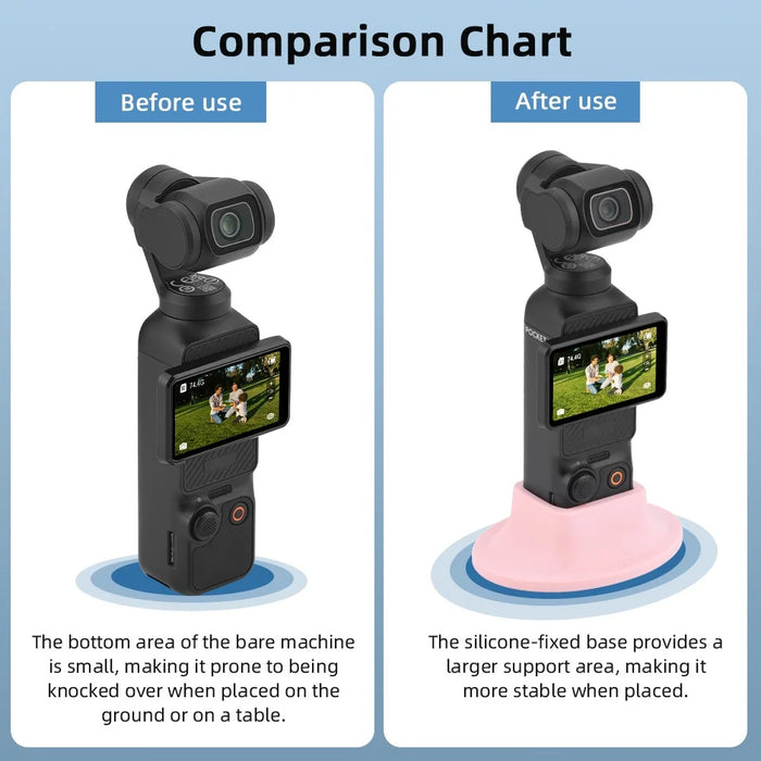 BRDRC For DJI Osmo Pocket 3 Silicone Mount Base Non Slip Desktop Camera Holder - Pink - 6