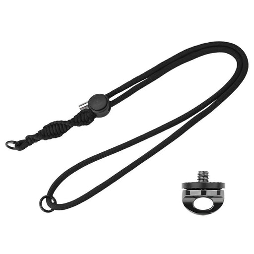BRDRC For DJI Osmo Pocket 3 Adjustable Strap Crossbody Nylon Woven Safety Lanyard with Aluminum Alloy Lock Buckle - Black - 1