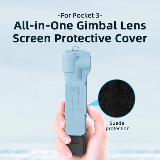 BRDRC For DJI Osmo Pocket 3 Gimbal Lens Screen Protective Cover ABS + PC Case - Blue - 2