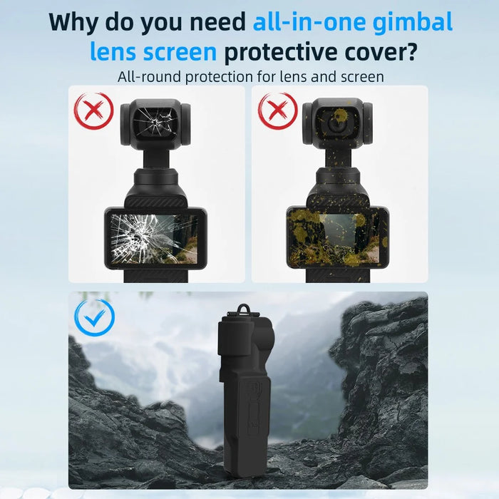 BRDRC For DJI Osmo Pocket 3 Gimbal Lens Screen Protective Cover ABS + PC Case - Blue - 3