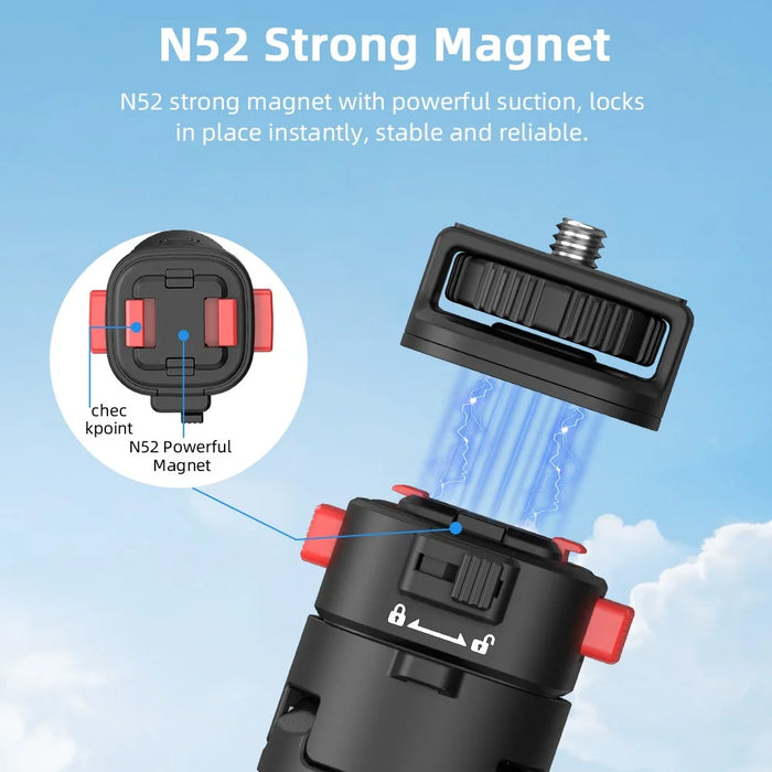FLYMILE Magnetic Quick Release Tripod Stand 53cm Extended Pole for Action Cameras - 4