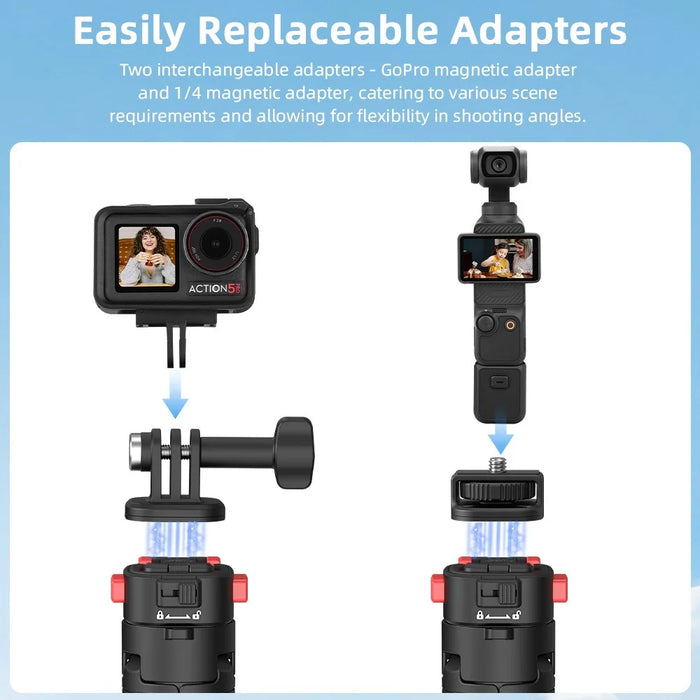 FLYMILE Magnetic Quick Release Tripod Stand 53cm Extended Pole for Action Cameras - 5