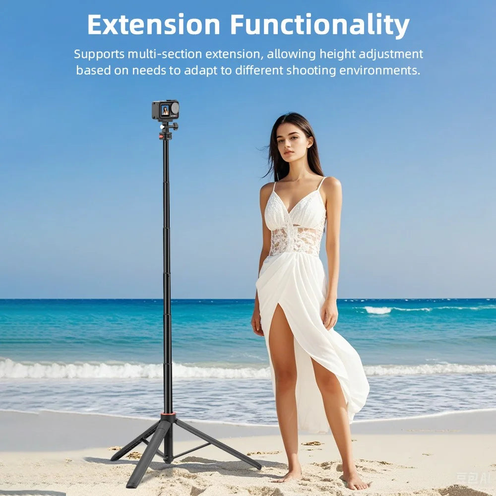 FLYMILE 163cm Magnetic Tripod Quick Release Extended Pole for Action Cameras - 7