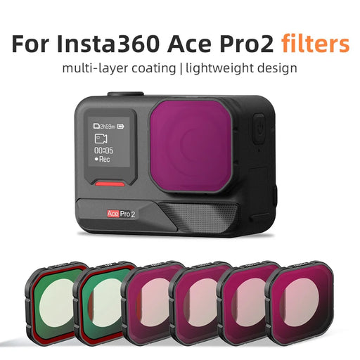 FLYMILE 4Pcs Filter Set for Insta360 Ace Pro 2 ND8 / 16 / 32 / 64 Optical Glass Filters - 2
