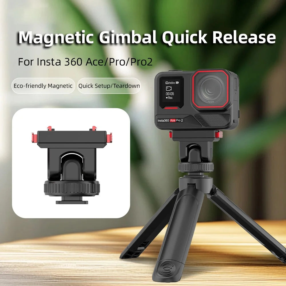 FLYMILE Magnetic Base for Insta360 Ace Pro 2 / Ace Pro / Ace Quick Release Adapter Mount - 3