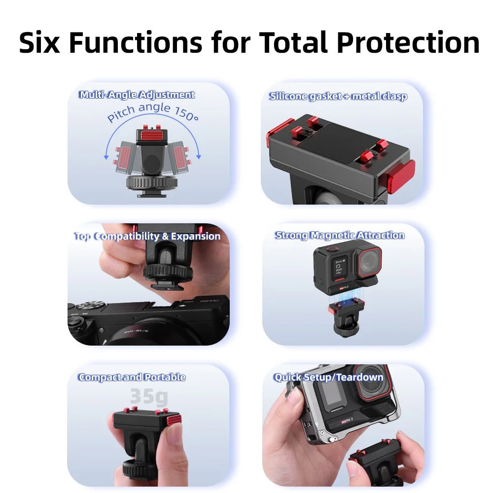 FLYMILE Magnetic Base for Insta360 Ace Pro 2 / Ace Pro / Ace Quick Release Adapter Mount - 4