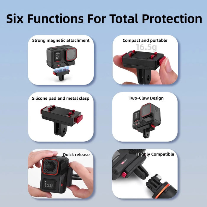 FLYMILE Magnetic Mount for Insta360 Ace Pro 2 / Ace Prp / Ace Quick Release Camera Adapter Base - 4