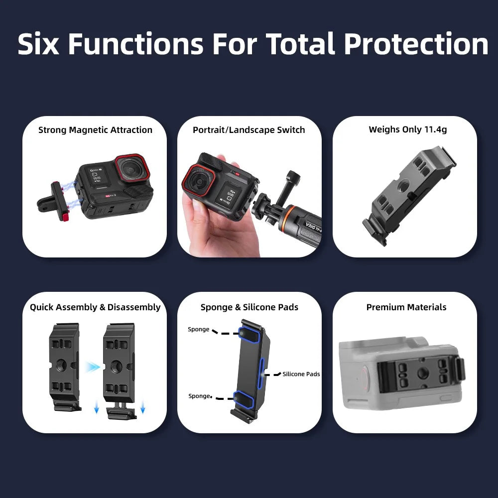 FLYMILE For Insta360 Ace Pro 2 Quick Release Battery Cover Aluminum Alloy Magnetic Camera Battery Lid - 3