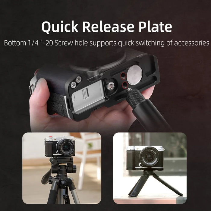 FLYMILE For Fujifilm X-M5 L-Shaped Grip Quick Release Plate Camera Bracket - Brown - 4
