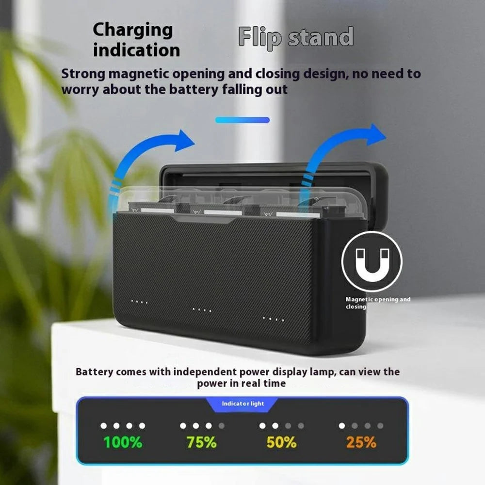 TELESIN S0-BCG-02-TDJ DJI Fast Charging Box For Osmo Action 5 Pro / Action 4 / Action 3 , Battery Charging Case with TF Card Storage - 5