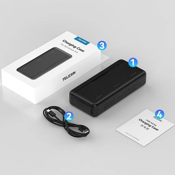 TELESIN S0-BCG-02-TDJ DJI Fast Charging Box For Osmo Action 5 Pro / Action 4 / Action 3 , Battery Charging Case with TF Card Storage - 7