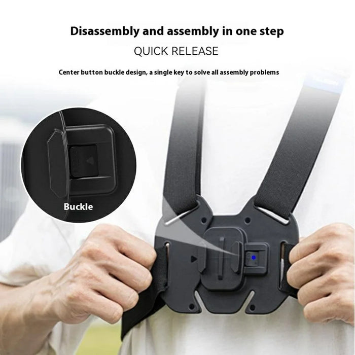 TELESIN GP-UCS-001 Chest Mount Strap for GoPro Hero 13 / Insta360 Ace Pro 2 Quick Release Phone Mount Vest-Style Strap Harness - 2