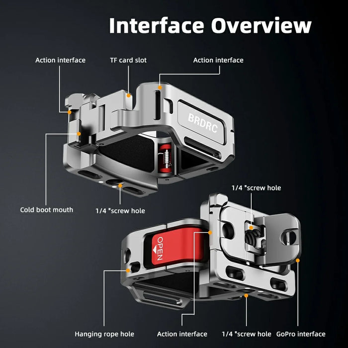 BRDRC For DJI Osmo Pocket 3 Quick Release Expansion Frame Aluminum Alloy Mount Action Camera Accessories - 4