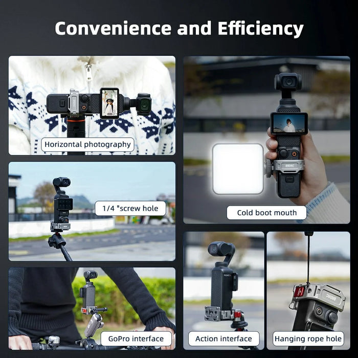 BRDRC For DJI Osmo Pocket 3 Quick Release Expansion Frame Aluminum Alloy Mount Action Camera Accessories - 5