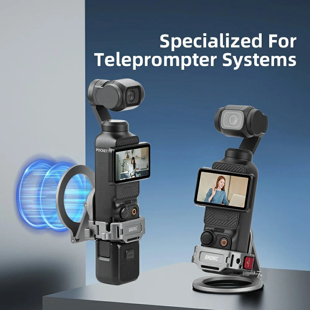 BRDRC Teleprompter Stand for DJI Osmo Pocket 3 Magnetic Camera Mount Expansion Adapter - 3
