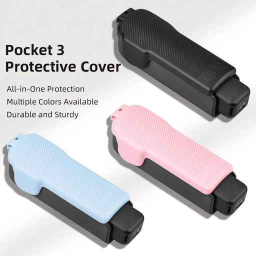 BRDRC For DJI Osmo Pocket 3 Case Twill Texture ABS Portable Protective Cover Filter Storage - Black - 2