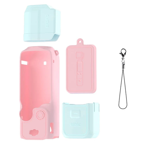BRDRC For DJI Osmo Pocket 3 Silicone Case Set Flexible Protective Cover with Screen Cover / Lens Cap - Blue Lens Cap - 1