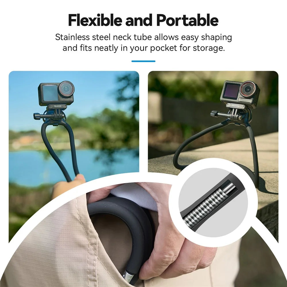 TELESIN SE2.0 2 In 1 Magnetic Neck Mount Kit Hands Free Camera / Phone Neck Holder for POV Shooting - 6