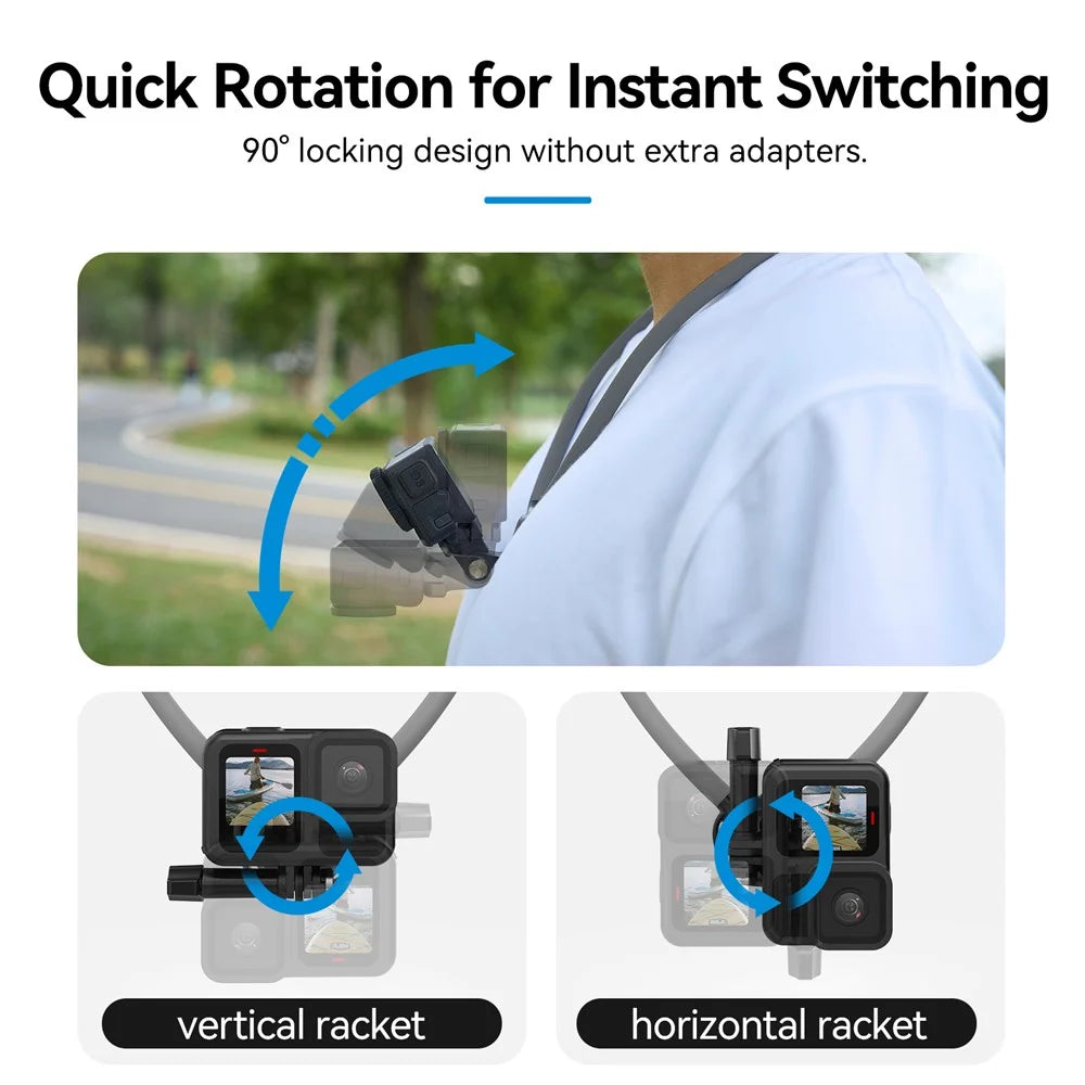 TELESIN SE2.0 P2-HNB-02-GY 2 in 1 Neck Mount Kit Action Cameras POV Filming Accessory Magnetic Phone Holder - 6