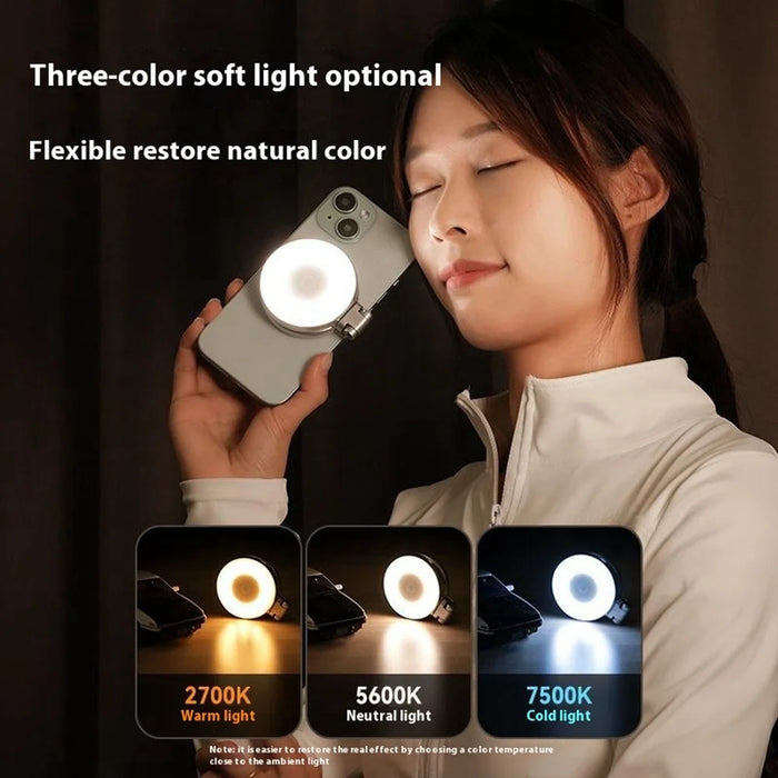TELESIN S5-BGD-01 Phone Magnetic Beauty Fill Light Selfie Mirror Rotatable Pocket Light - 5