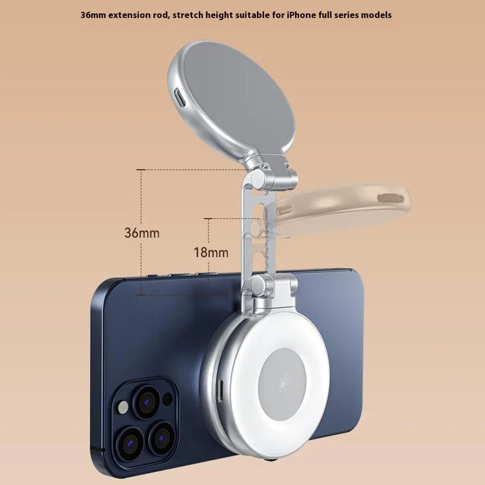 TELESIN S5-BGD-01 Phone Magnetic Beauty Fill Light Selfie Mirror Rotatable Pocket Light - 7