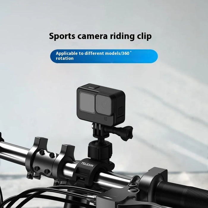 TELESIN DJ-HBM-001 Bike Handlebar Clamp Quick Release 360 Degree Rotation Camera Mount Adapter - 4