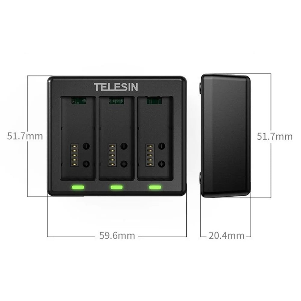 TELESIN S0-BCG-1 For GoPro Hero 13 Battery Charging Dock Base 3 Slots Charging Box - 5