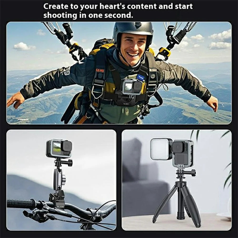 TELESIN 6-FMS-14-TGP Camera Cover for GoPro Hero 13  /  12  /  11 Metal Cage Vertical Shooting Anti Drop Protector - 5