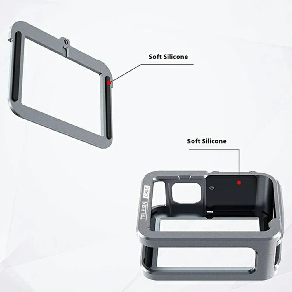 TELESIN 6-FMS-14-TGP Camera Cover for GoPro Hero 13  /  12  /  11 Metal Cage Vertical Shooting Anti Drop Protector - 6