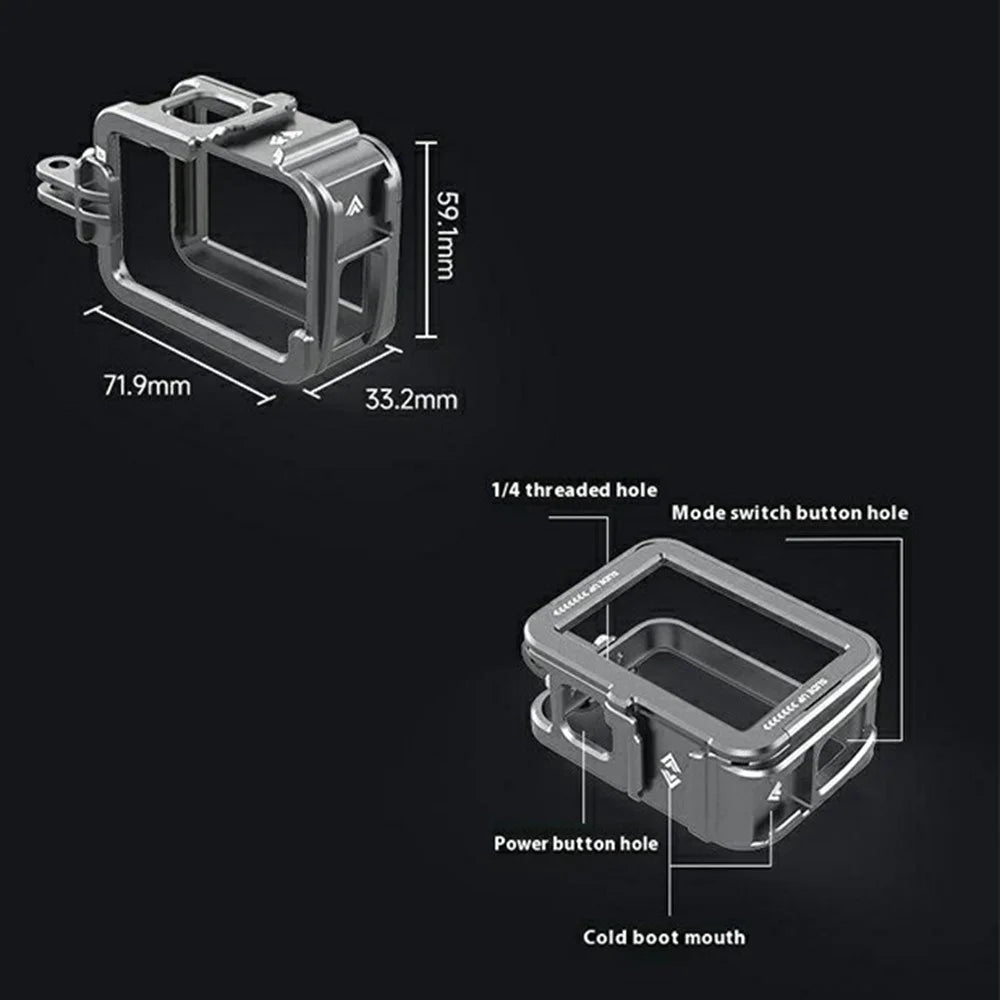 TELESIN 6-FMS-14-TGP Camera Cover for GoPro Hero 13  /  12  /  11 Metal Cage Vertical Shooting Anti Drop Protector - 7