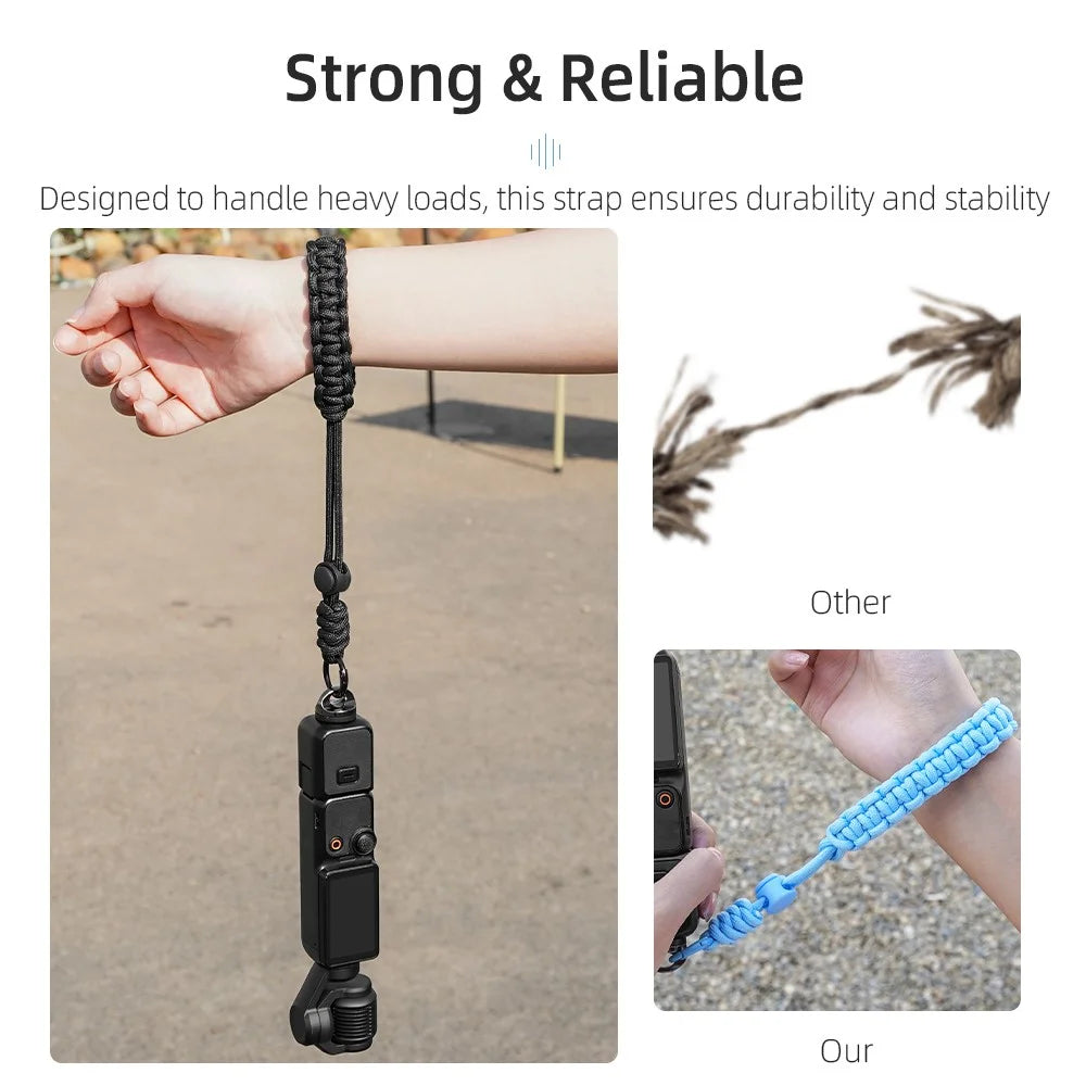 BRDRC For DJI Osmo Pocket 3 Wrist Strap Action Camera Anti-Lost Hand Strap - Black - 4