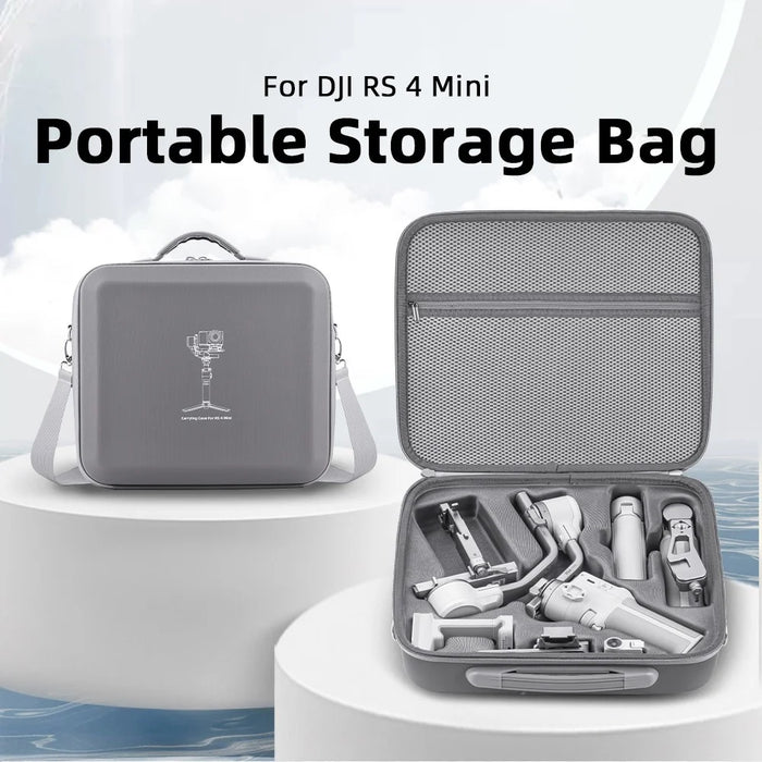 BRDRC For DJI RS 4 Mini Stabilizer Storage Bag Portable Shockproof Carrying Case with Mesh Pockets - 3