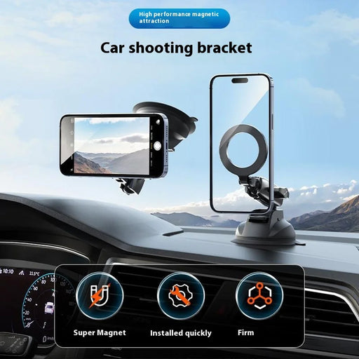 TELESIN P3-SUS-02 Aluminum Alloy Magnetic Car Mount Holder Suction Cup Dashboard Desk Stand - 2