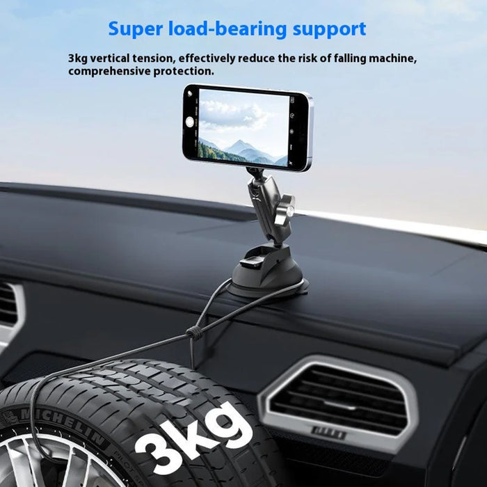 TELESIN P3-SUS-02 Aluminum Alloy Magnetic Car Mount Holder Suction Cup Dashboard Desk Stand - 4