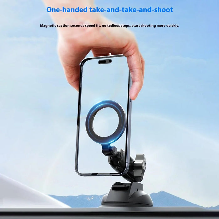 TELESIN P3-SUS-02 Aluminum Alloy Magnetic Car Mount Holder Suction Cup Dashboard Desk Stand - 7