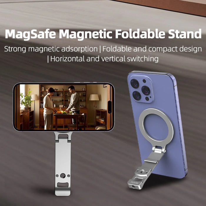 FLYMILE Magnetic Foldable Stand Phone Back Aluminum Alloy Horizontal / Vertical Support Bracket - 3