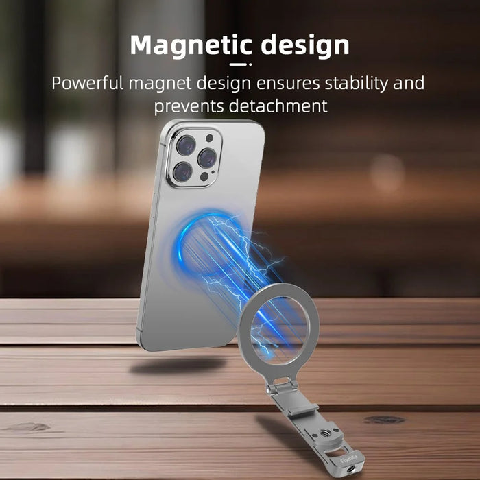 FLYMILE Magnetic Foldable Stand Phone Back Aluminum Alloy Horizontal / Vertical Support Bracket - 5