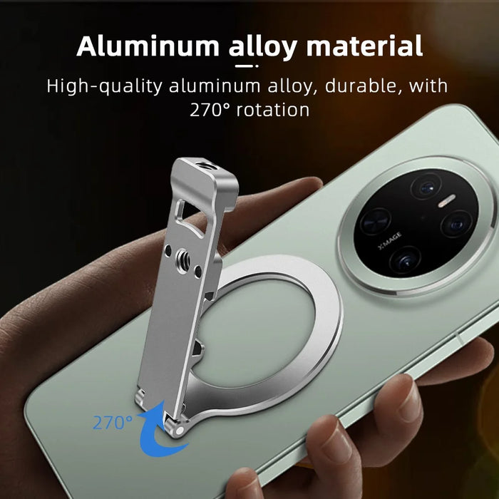 FLYMILE Magnetic Foldable Stand Phone Back Aluminum Alloy Horizontal / Vertical Support Bracket - 6