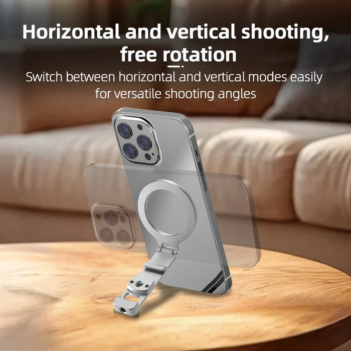 FLYMILE Magnetic Foldable Stand Phone Back Aluminum Alloy Horizontal / Vertical Support Bracket - 7