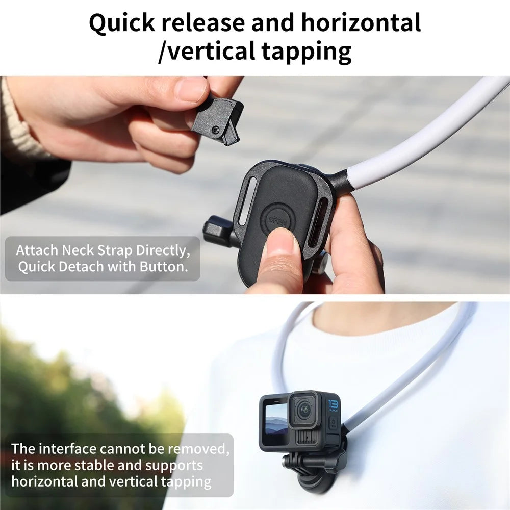 VRIG AC-01 SE POV Neck Mount Bracket with Strap  /  90 Degree Rotation Flexible Arm - 4