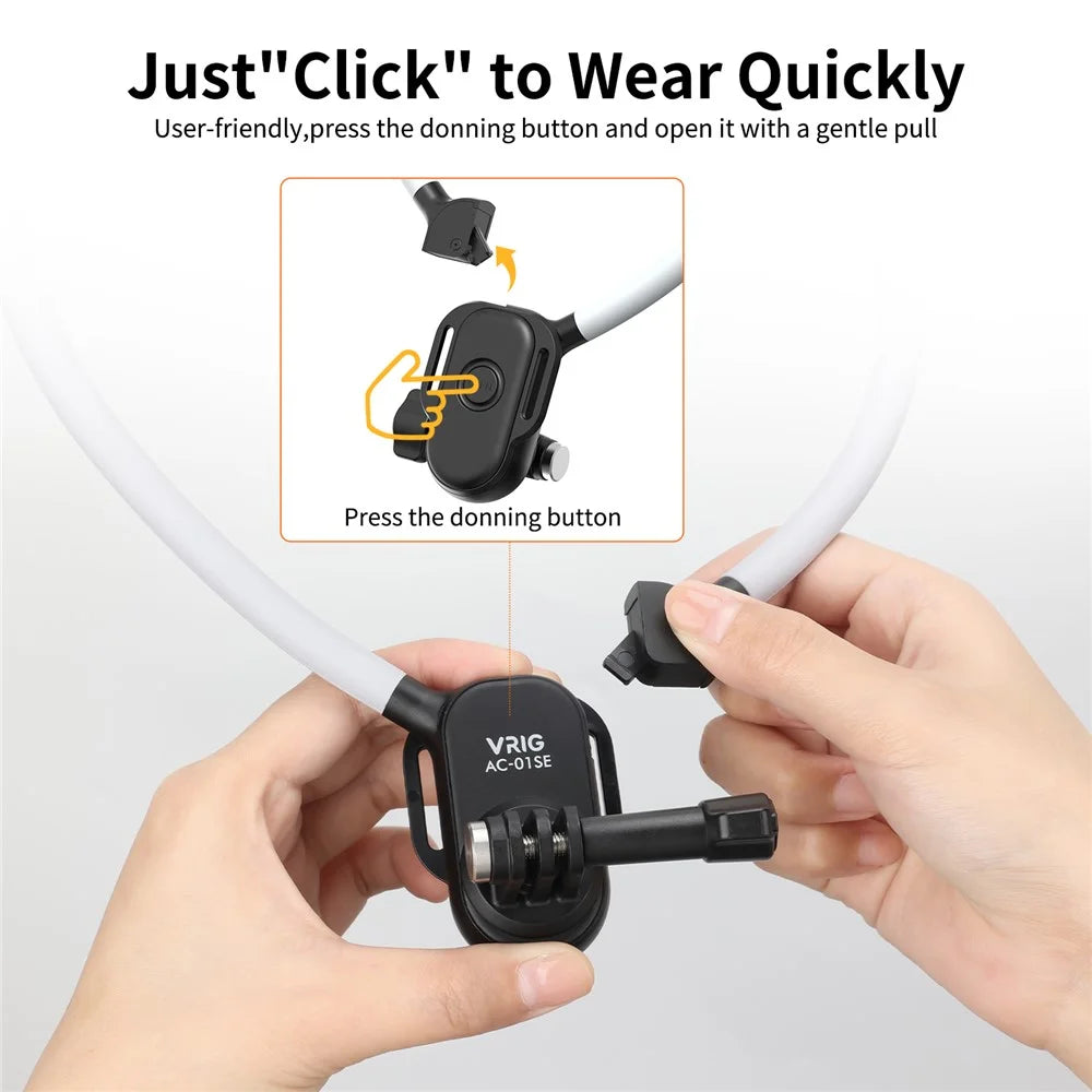 VRIG AC-01 SE POV Neck Mount Bracket with Strap  /  90 Degree Rotation Flexible Arm - 5