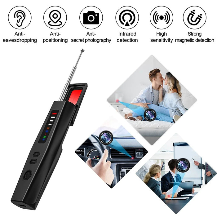 T09 Hotel Hidden Camera Detector Infrared Wireless Scanner Anti Spy Device For Personal Privacy Protection - 7