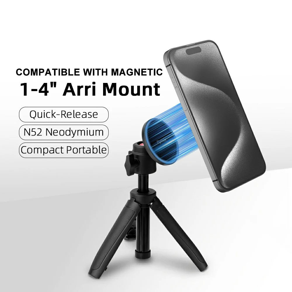 FLYMILE Magsafe-Compatible 1 / 4 Arri Mount Magnetic Base Ultralight Portable Phone Holder for Tripod Gimbal - 2