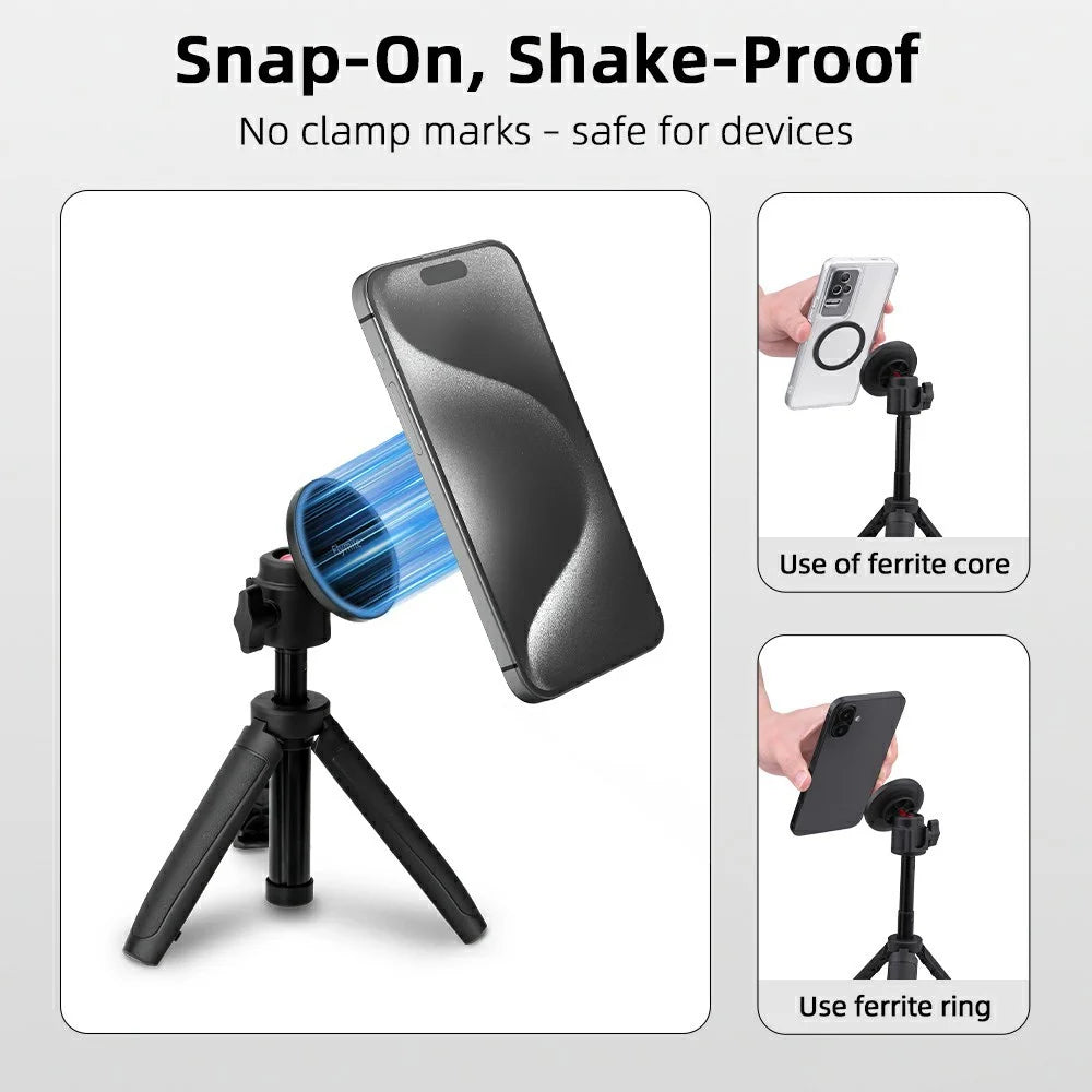 FLYMILE Magsafe-Compatible 1 / 4 Arri Mount Magnetic Base Ultralight Portable Phone Holder for Tripod Gimbal - 5
