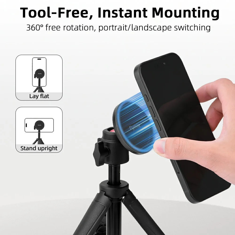 FLYMILE Magsafe-Compatible 1 / 4 Arri Mount Magnetic Base Ultralight Portable Phone Holder for Tripod Gimbal - 6