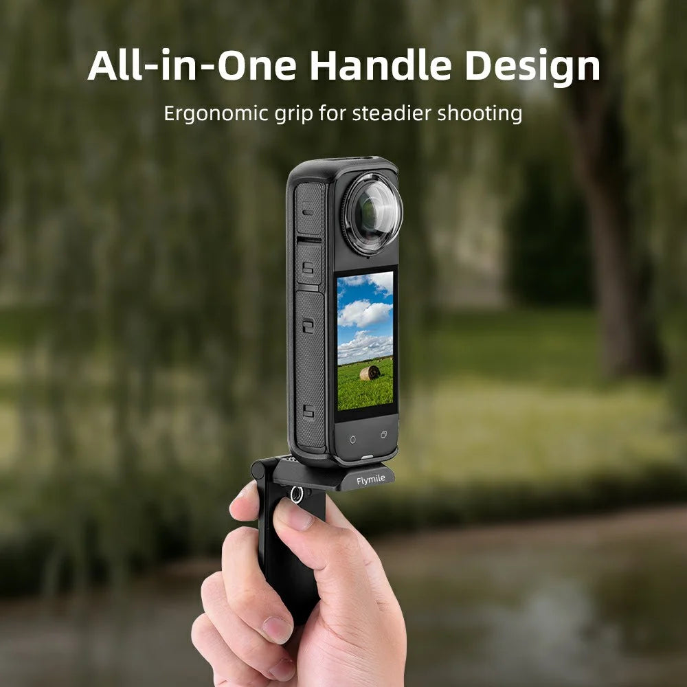 FLYMILE Action Camera Magnetic Foldable Mount Handle Grip Adjustable Angle Desktop Stand for Outdoor / Indoor - 3