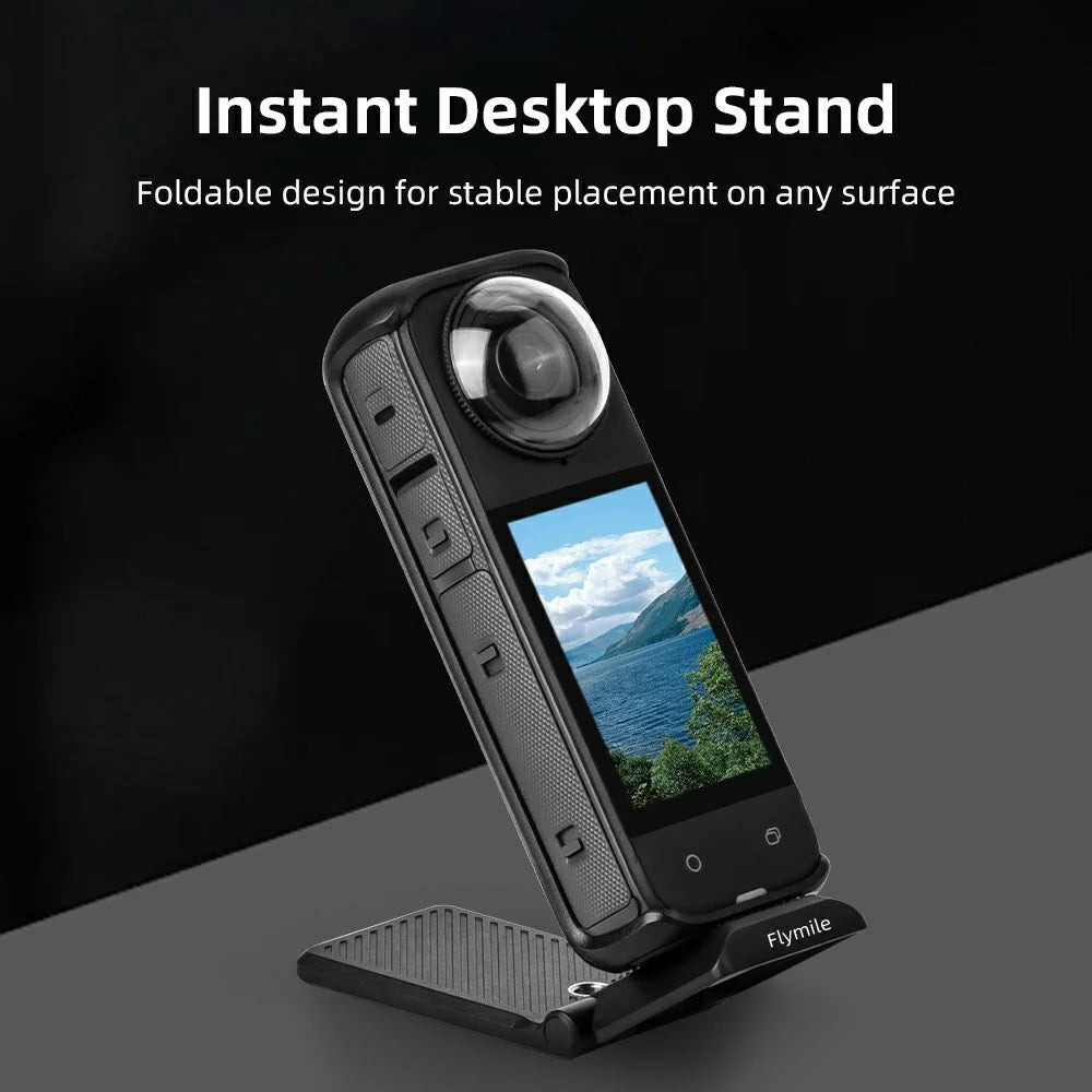 FLYMILE Action Camera Magnetic Foldable Mount Handle Grip Adjustable Angle Desktop Stand for Outdoor / Indoor - 5