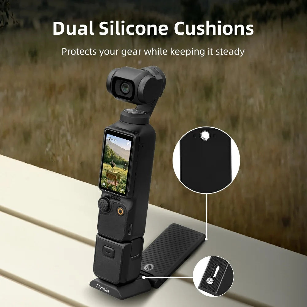 FLYMILE Action Camera Magnetic Foldable Mount Handle Grip Adjustable Angle Desktop Stand for Outdoor / Indoor - 7