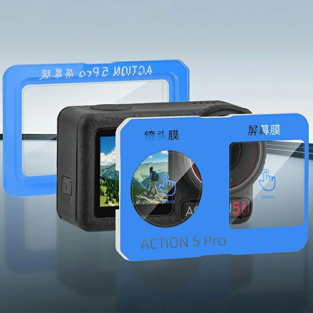 For DJI Osmo Action 5 Pro Screen Protector Kit AR Camera Film Front Screen + Lens + Main Screen Films - 1